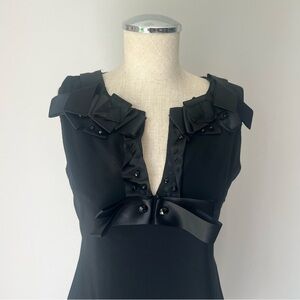 Esley Black Sheath Dress Plunge Neckline